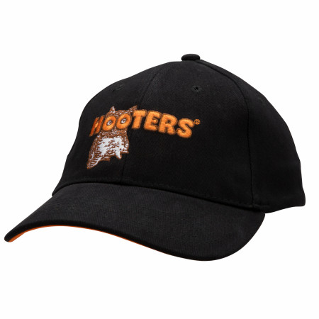 Hooters Classic Logo Flex Fit Black Colorway Hat - WearYourBeer